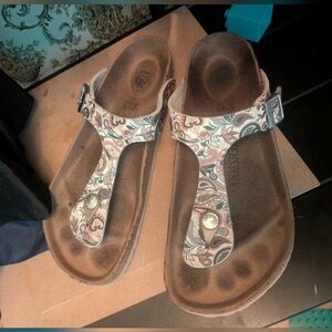 Floral Print Thong Sandals - Women